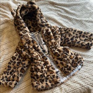 Leopard Print Faux Fur Kids Jacket